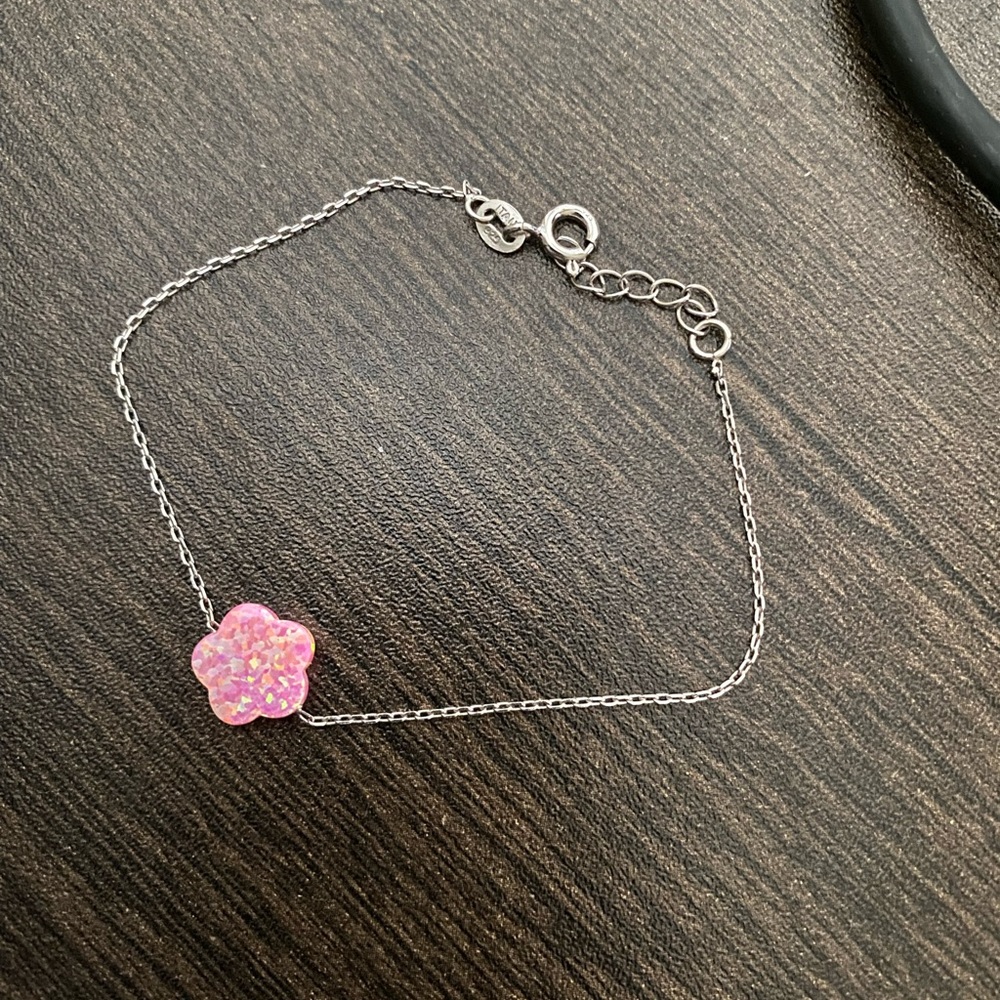 Pink Flower Bracelet NWOT